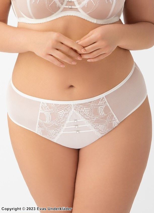 High waist panties, tulle, lace details